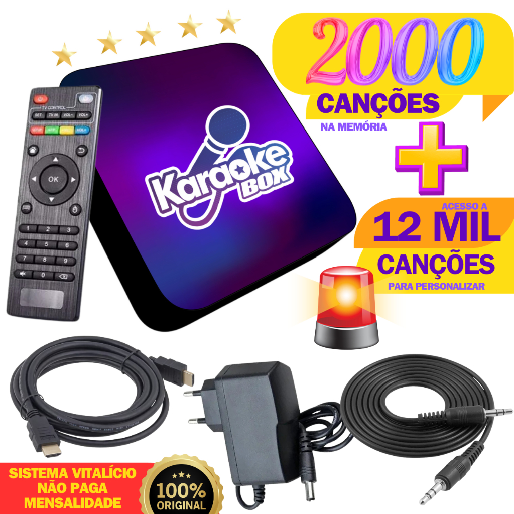 Aparelho Karaoke Box Com Pontuação E Fila De Espera Centenas De Músicas Na Memória