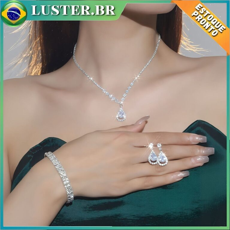 Conjunto Feminino De Colar E Brincos Para Casament