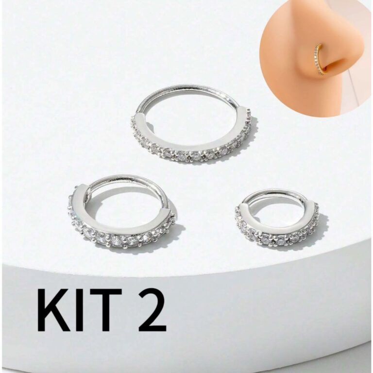 Kit 2 Piercing Aba nasal 8mm Nariz Cartilagem Argo