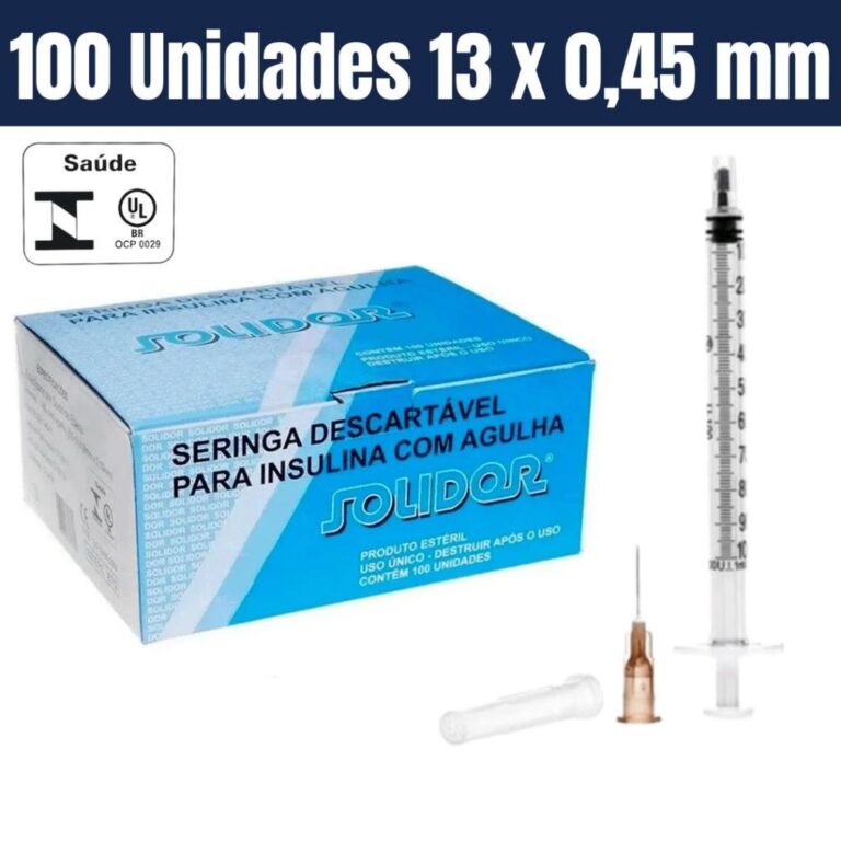 Seringa Para Insulina 1ml COM AGULHA Solidor 13
