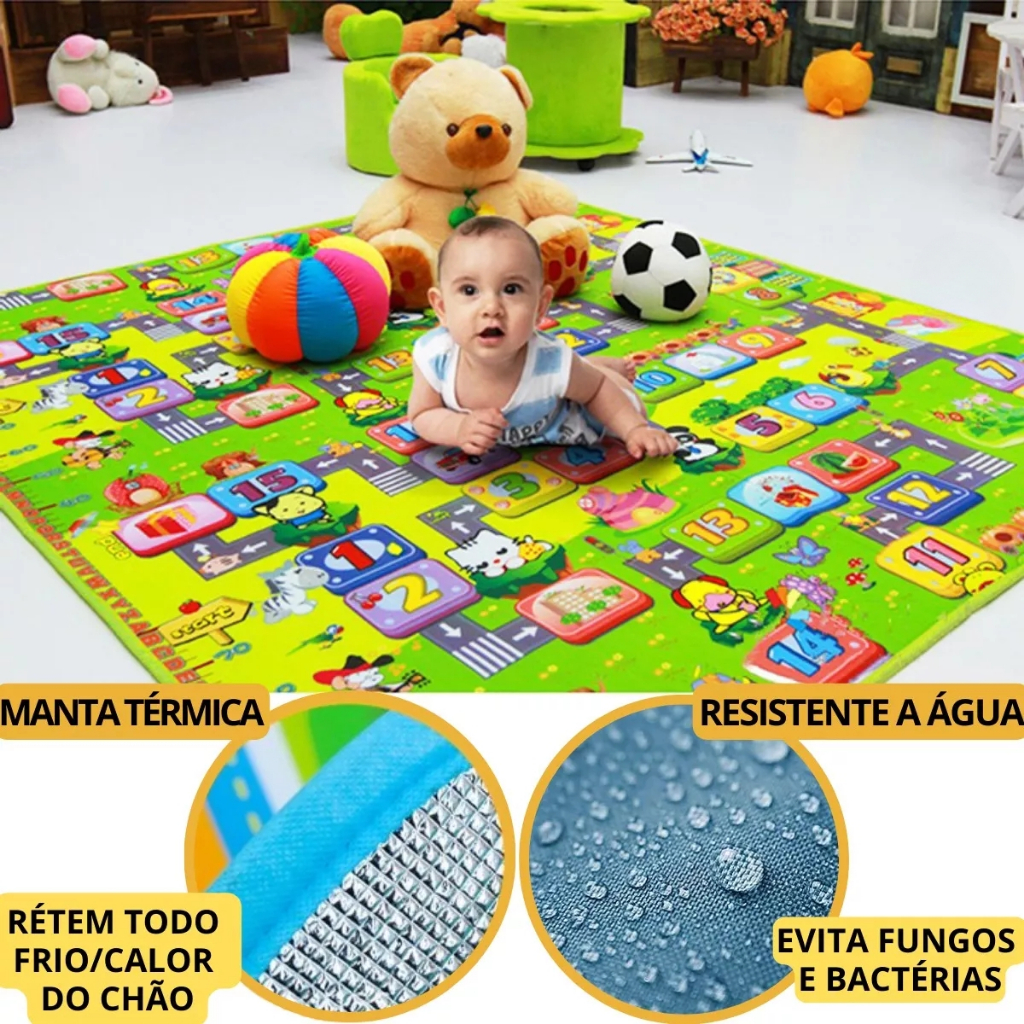 Tapete de Atividades Bebê Infantil Térmico 0.90 x1.20 Brincar