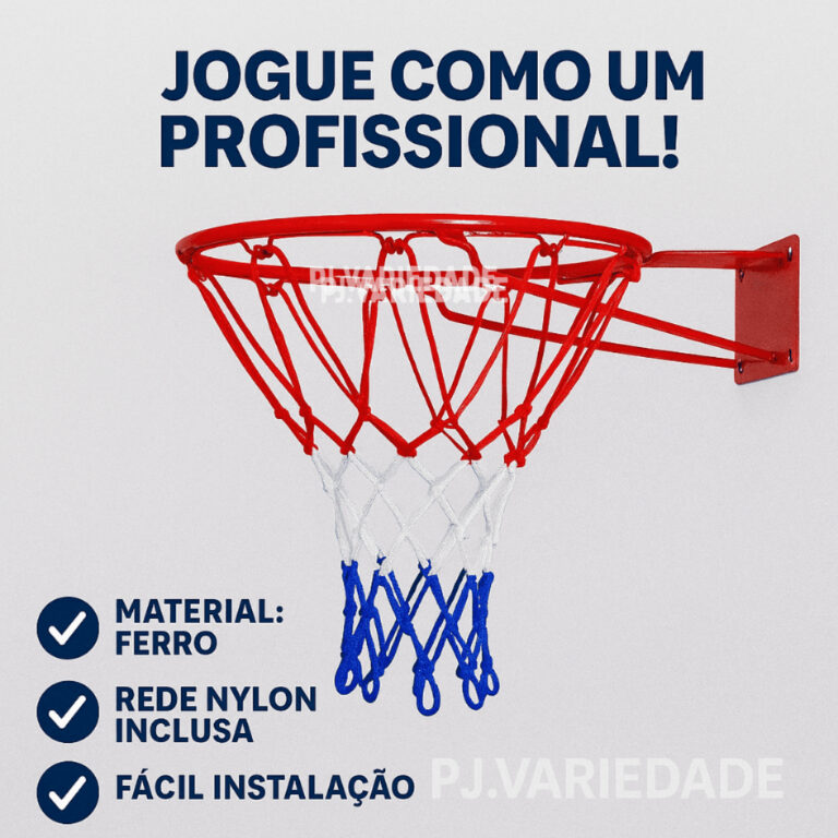Aro de Ferro  de Reforçado com Rede Basquete Ofic