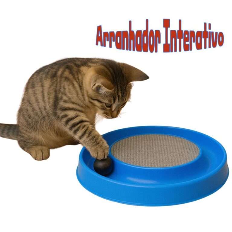 Brinquedo Arranhador Redondo Com Bolinha Interativ