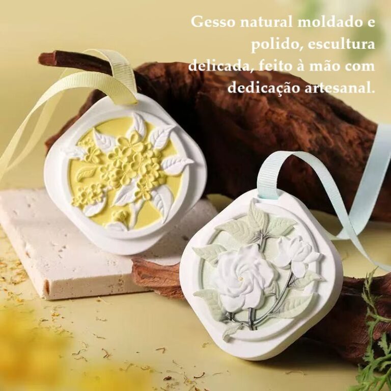 Difusor de Aroma em Gesso Natural Floral