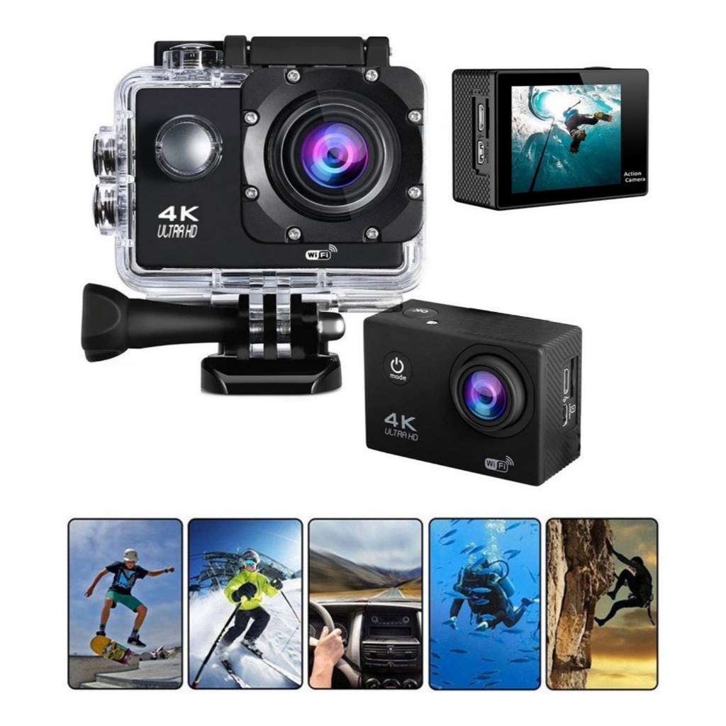 Câmera Sport Filmadora 4k Ultra Hd Wi-fi Capacete Pro Go Action A Prova DÁgua