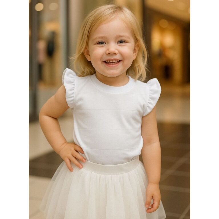 Blusa Infantil/Juvenil Manga Com Babado Princesa &