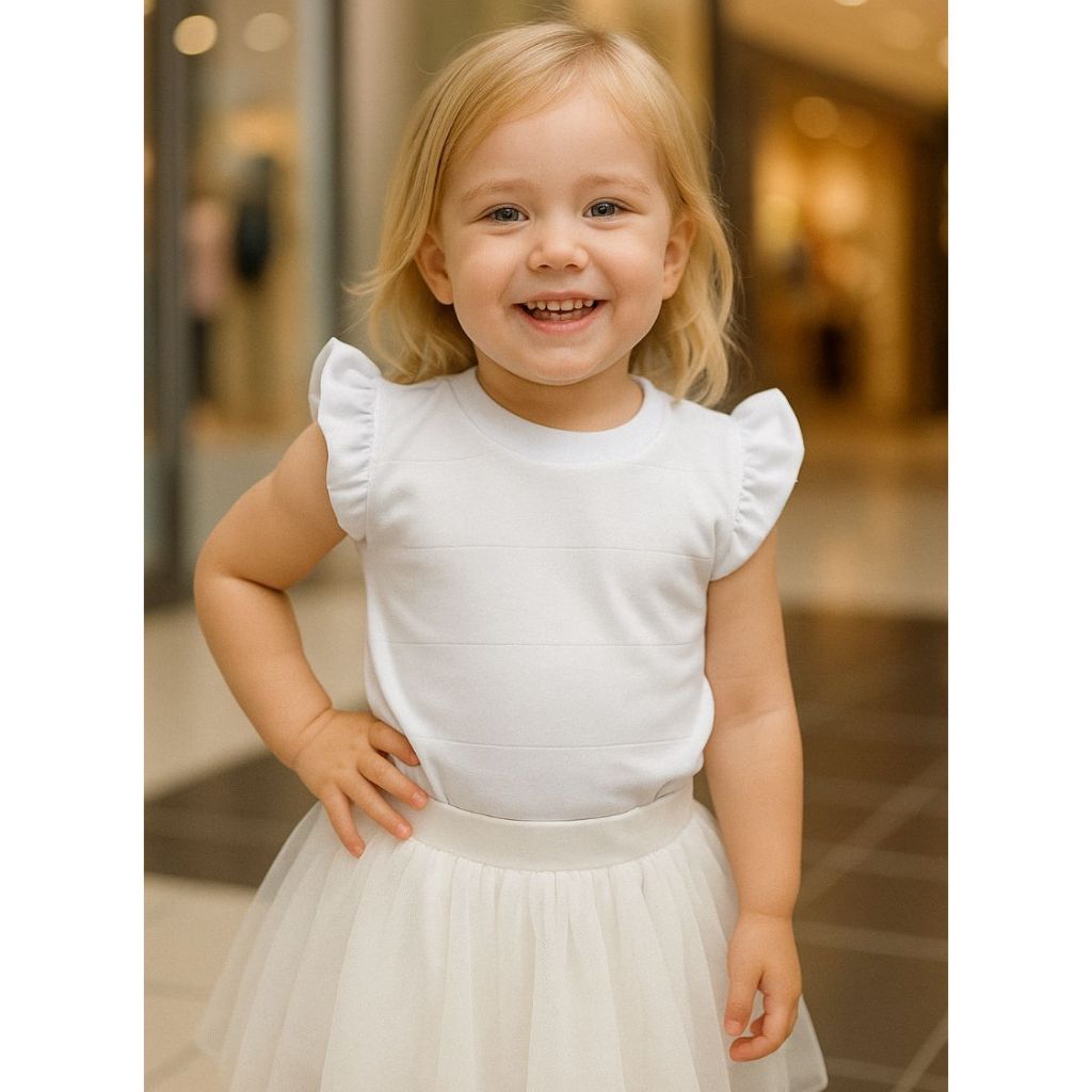 Blusa Infantil/Juvenil Manga Com Babado Princesa – Menina