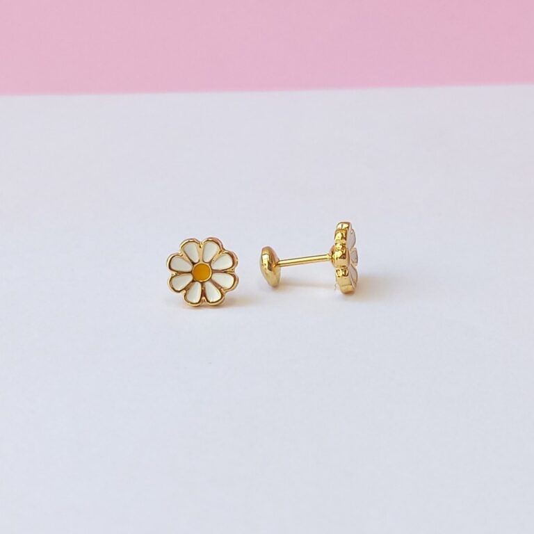 Brinco Infantil Florzinha Margarida com Tarraxa Ba