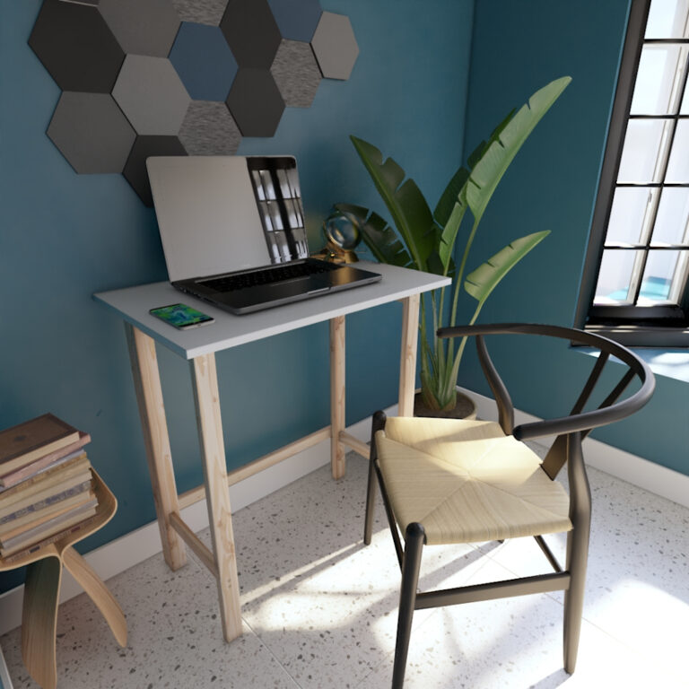 Escrivaninha Mesa Dobravel de Madeira Home Office 