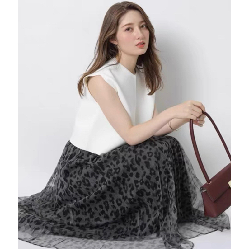 Saia de Tule adulta da moda feminina comprida longa estampada de onça