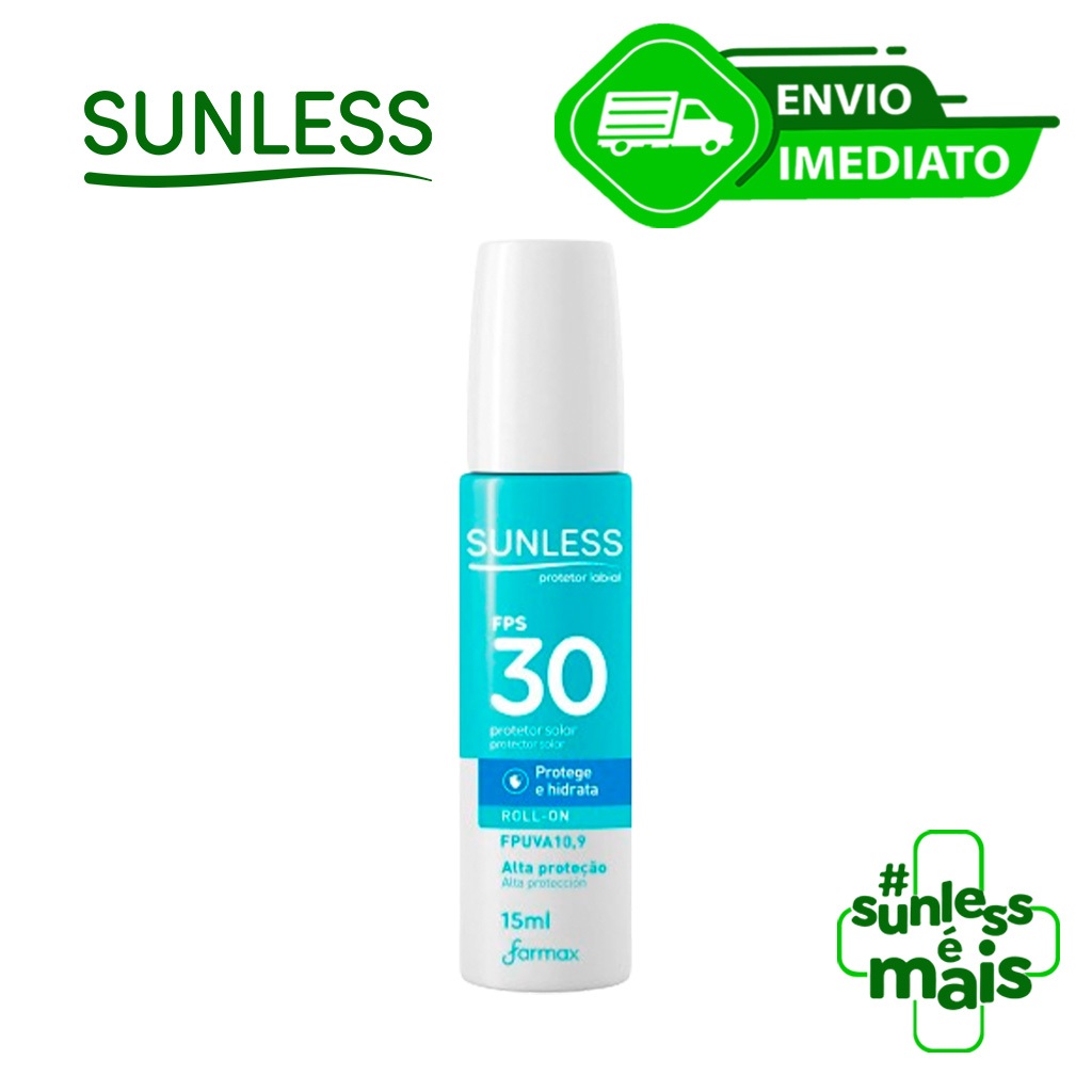 Protetor Labial com Vitamina E Hidratante 15g FPS 30 Sunless Envio Imediato