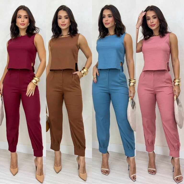 CONJUNTO ALFAITARIA FEMININO ADVOGADA LINHO CALÇA