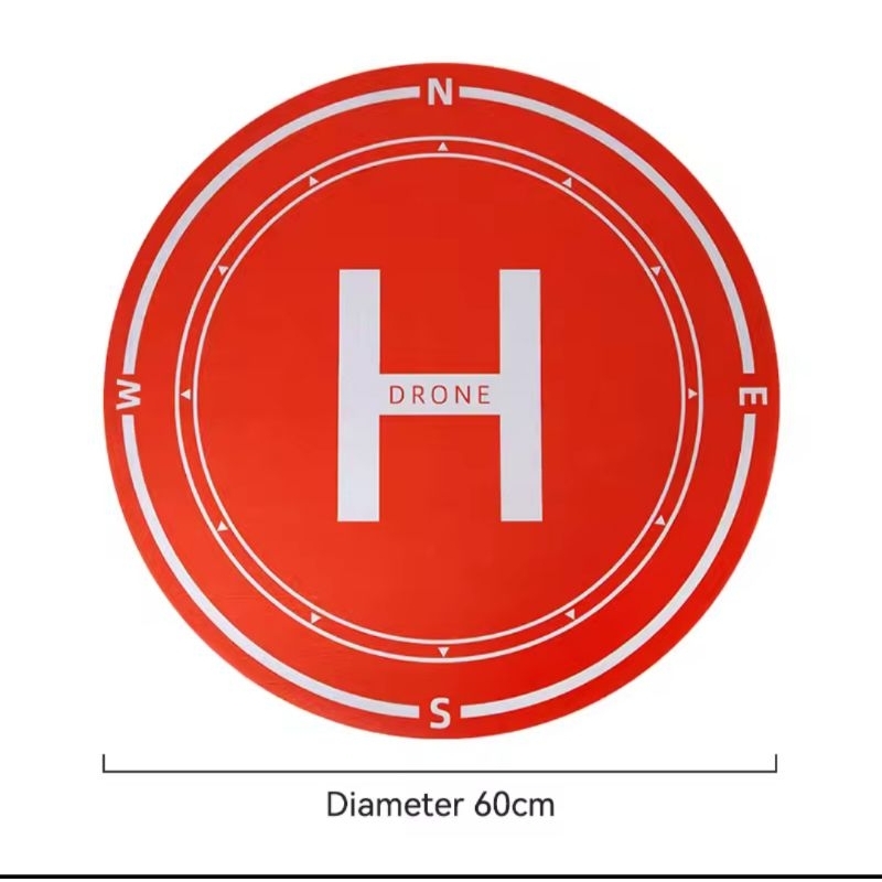 Pista De Pouso Para Drones –  Grande Heliponto 60cm Vermelho