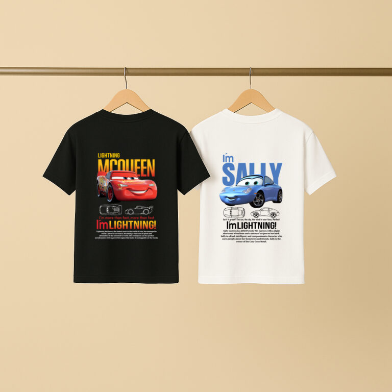 Kit 2 Camisetas Casal Relâmpago Mc Queen E Sally 