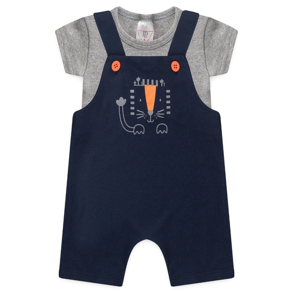 Jardineira Meninos com Camiseta Curta – JD Kids – 3878