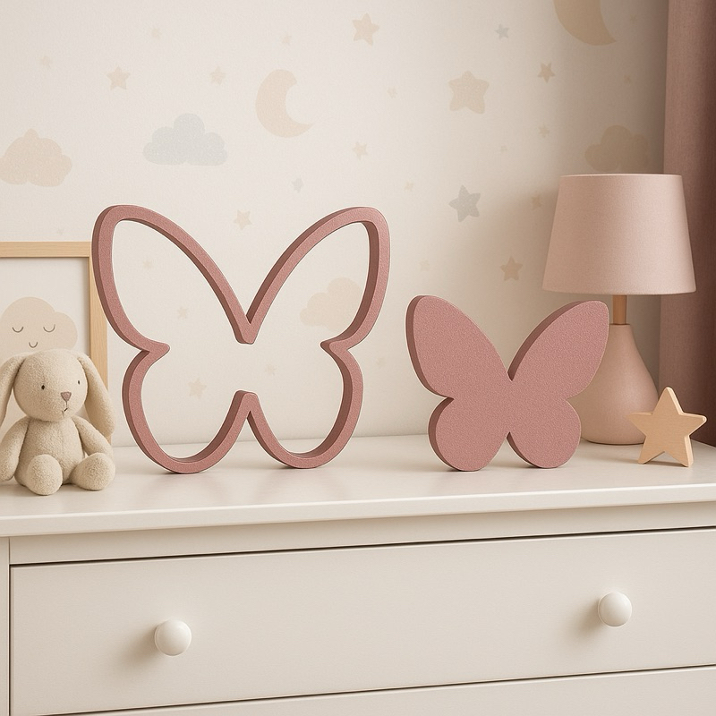 Borboletas Decorativas em 3D  Conjunto Infantil para Cômoda e Nichos
