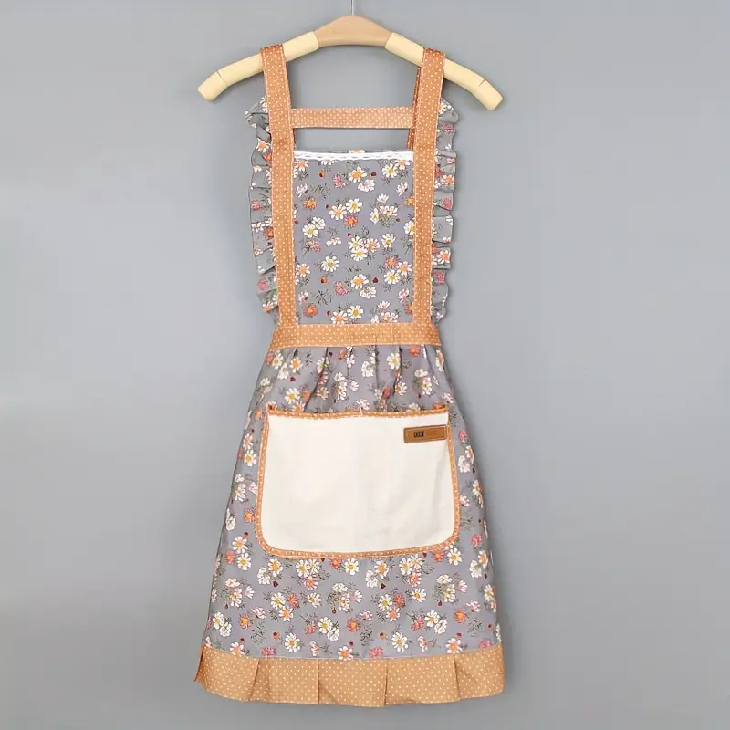 Avental De Princesa Em Renda Floral Com Um Bolso Para Toalhas De Mão À Prova Dágua E Resistente Ao O