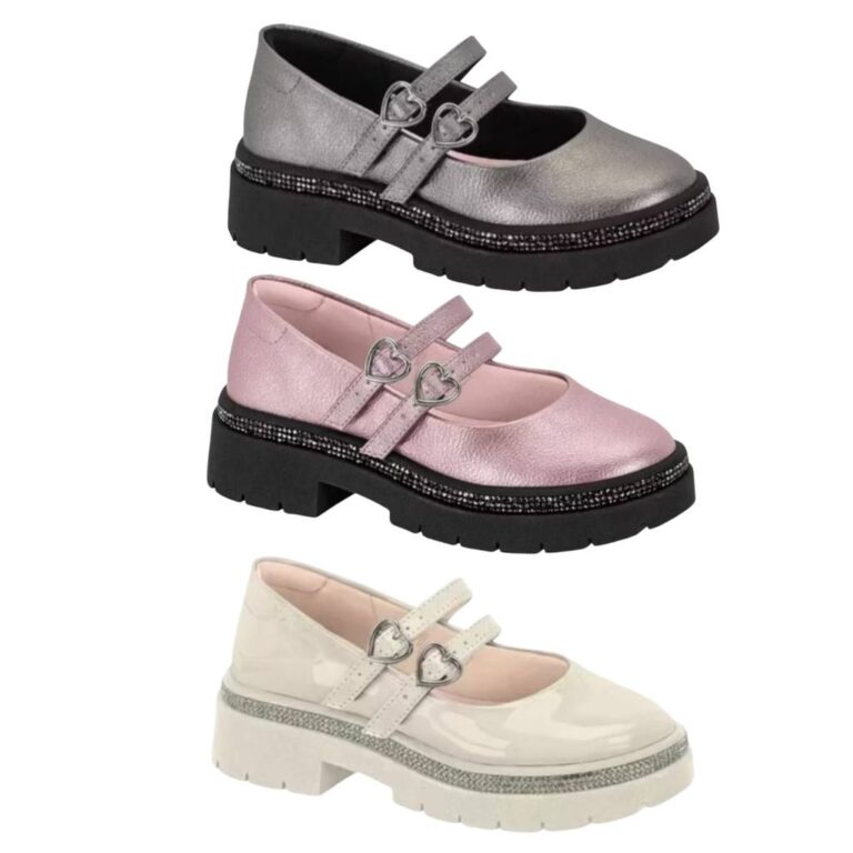 Sapato Boneca Infantil Menina Mocassim Com Strass 