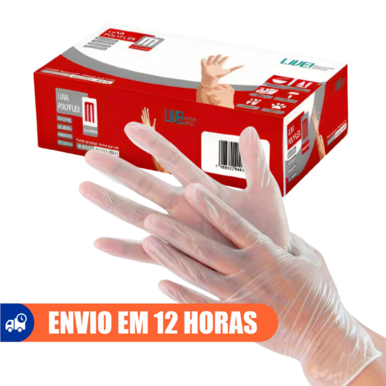 Luva Descartável Transparente Sem Pó TPE 100un L