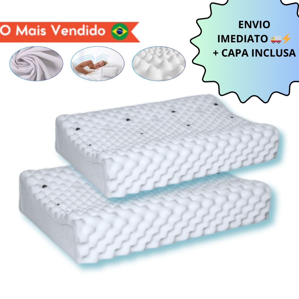 Travesseiro CERVICAL Ortopédico Pillow MAGNÉTICO Infravermelho Terapêutico Anti Ronco