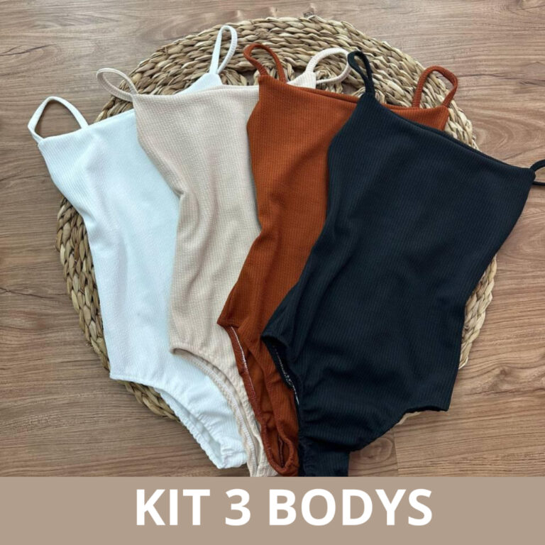 KIT 3 OU 1 UNIDADE BODY ALCINHA FEMININO ANARRUGA 