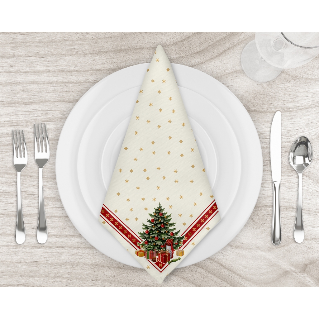 Guardanapo Estampado de Natal 45x45cm – Ponta de Estoque Natalino