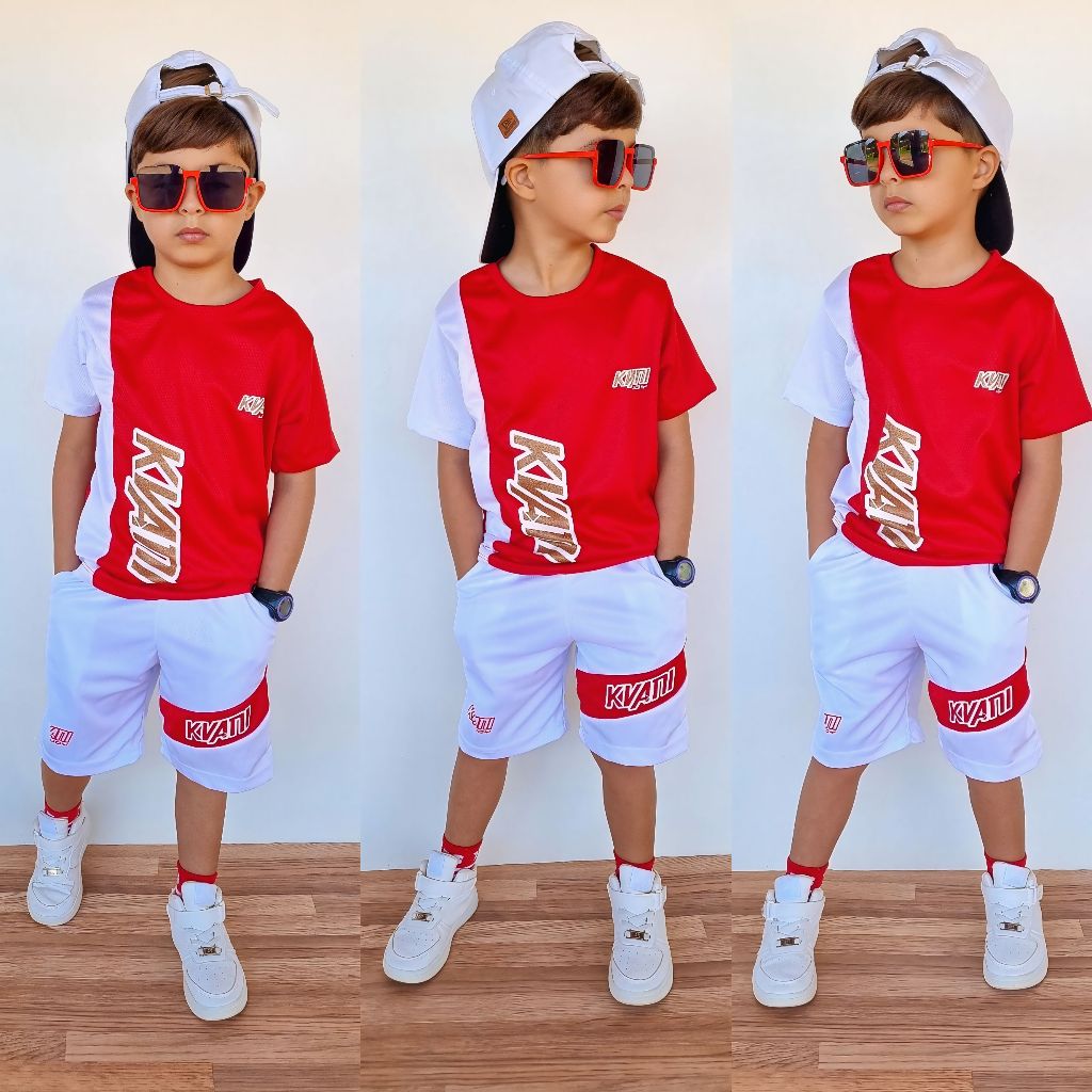Kit menino juvenil Premium lançamento – Conjuntos 2 peças do 2 ao 12 anos – Dry-fit Premium