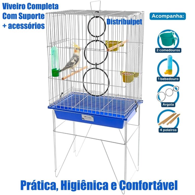 Gaiola Viveiro Calopsita Agapornis Completa C/ Ace