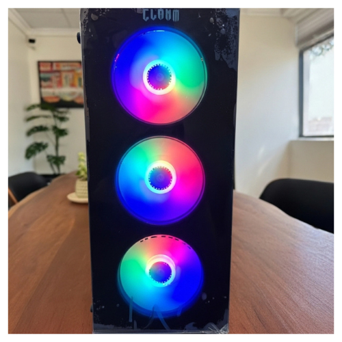 Gabinete Gamer Clanm Smog RGB Lateral em Vidro Tem