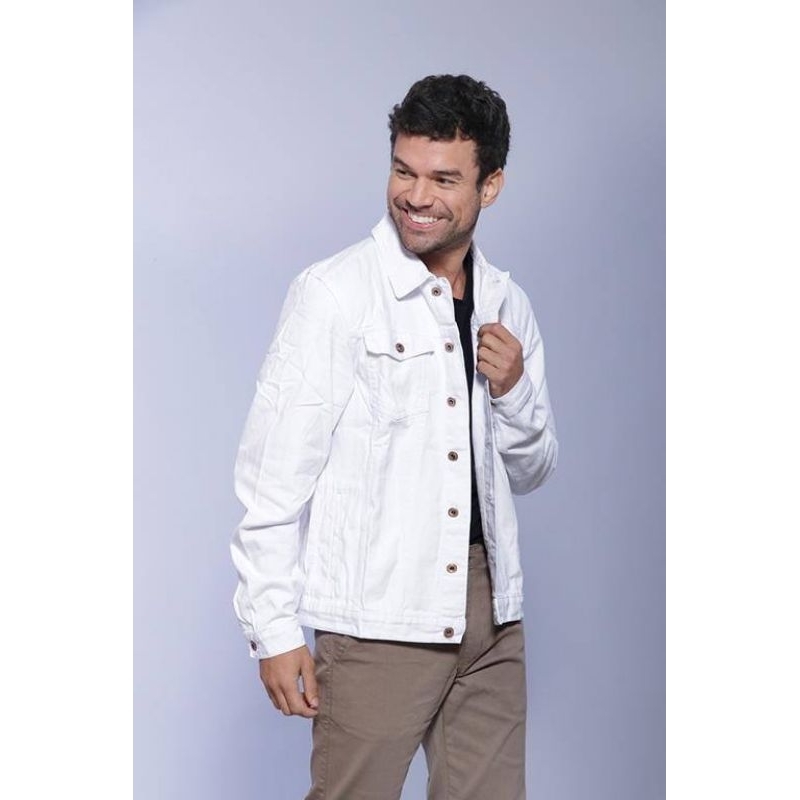 Jaqueta Masculina Vinho/Preto/Cinza Chumbo em Sarja com Bolsos Frontais