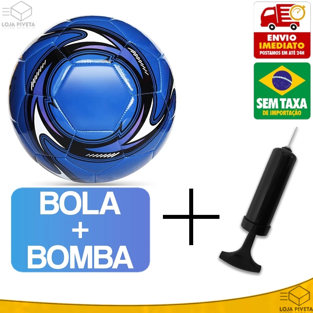 Bola de Futebol Ou Bomba de Encher Ar Para Campo Costurada Couro Sintético Tamanho Oficial Treino
