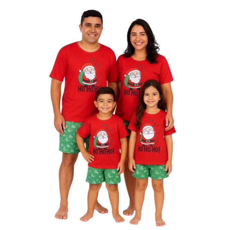 Kit Pijama Familia Natalino Combinados Tal Pai Mae