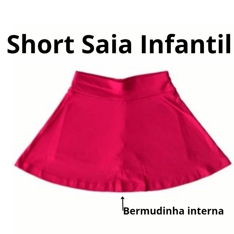 SHORT SAIA INFANTIL ESCOLAR MENINA,SHORT BERMUDINHA SAIA VERÃO UNIFORME, BERMUDA SAIA GODÊ BALLET BA