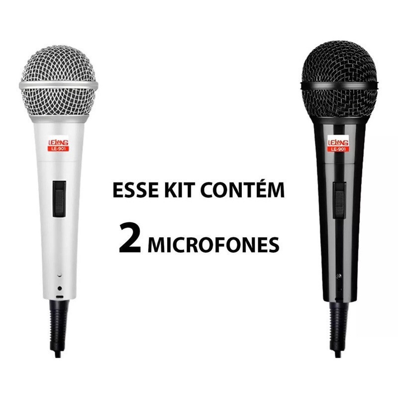 Kit Microfone Profissional Dinâmico Lelong LE-901  2 Unidades