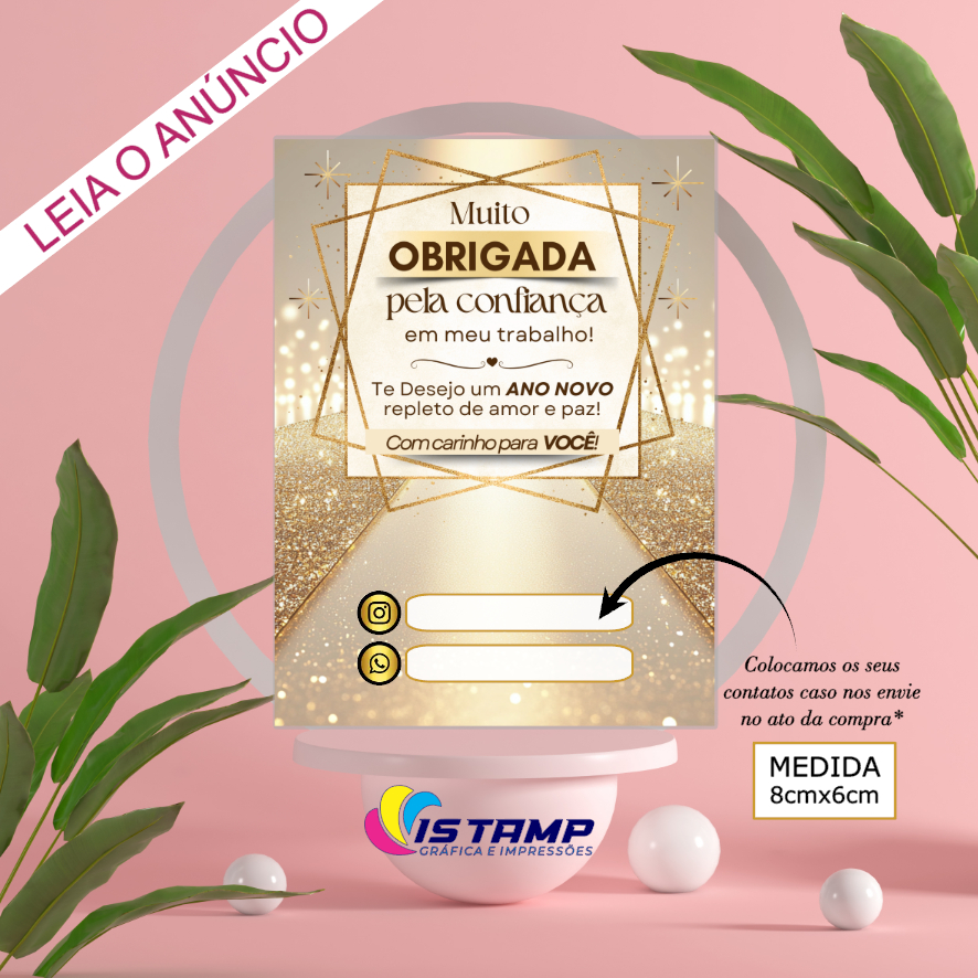 100 Cartões de Feliz Ano Novo ao Cliente – Colocamos seus contatos