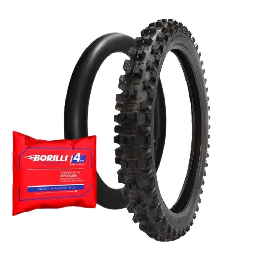 Kit Pneu Moto 90/90-21 EXC 007 Medium Soft + Camara De AR R21 – BORILLI