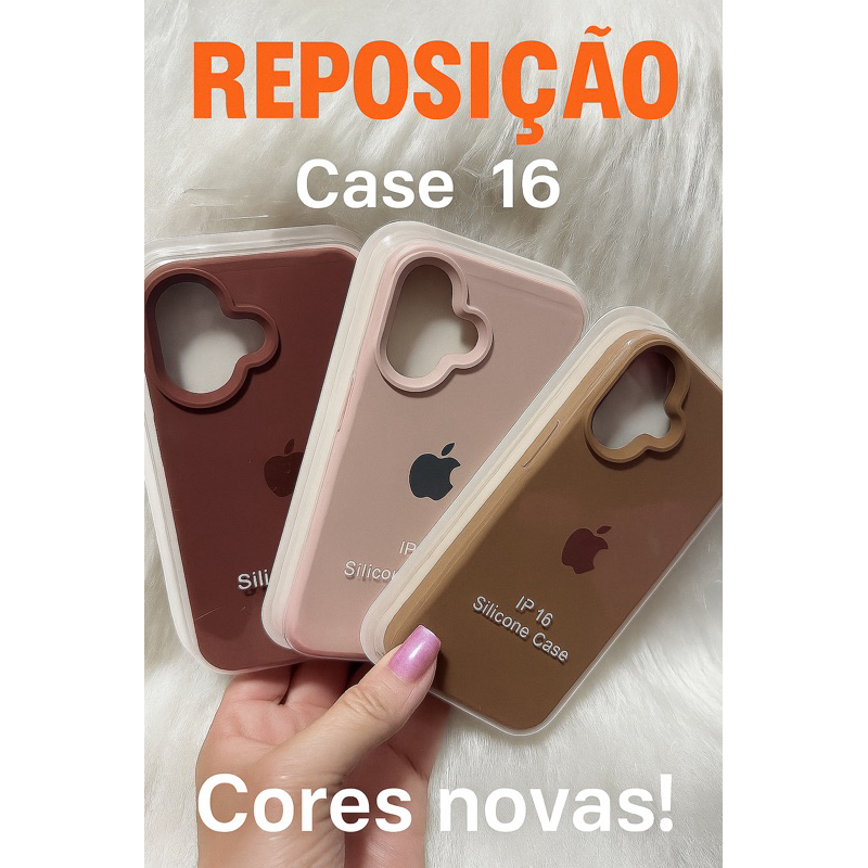 Capa de Silicone Premium Forrada  compatível com (iPhone 16)  Case Macia Antirrisco, Toque Aveludado