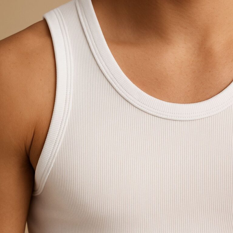 Kit  3 Regatas Masculinas Caneladas Slim em Algod�