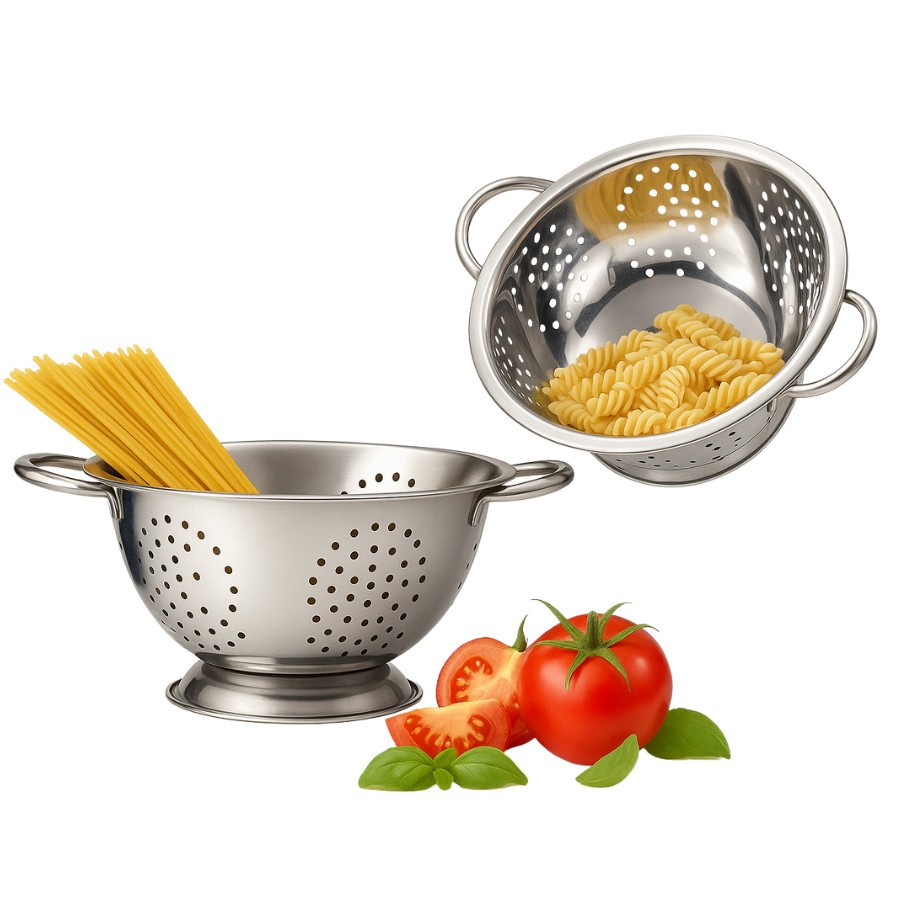 Escorredor De Massas Macarrão Alimentos Em Aço Inox 28cm