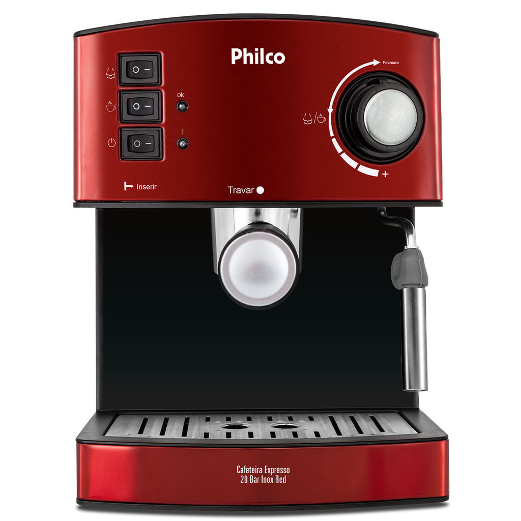 Cafeteira Expresso E Cápsulas Philco 20 Bar Inox Red PCF24