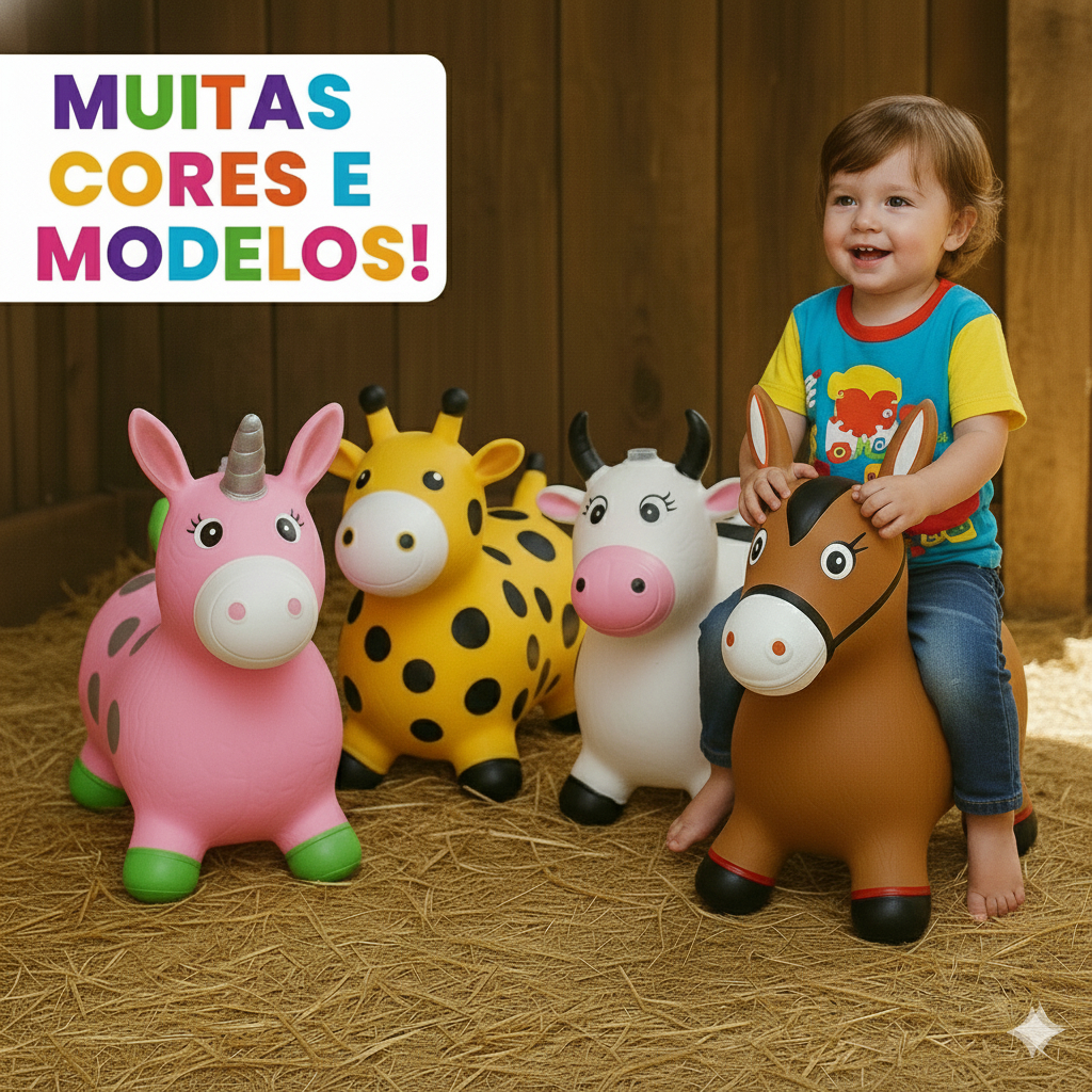 Cavalinho Upa Upa Grande Pula Pula Pocotó borracha Brinquedo com Luz e Som Menino e Menina Divertido