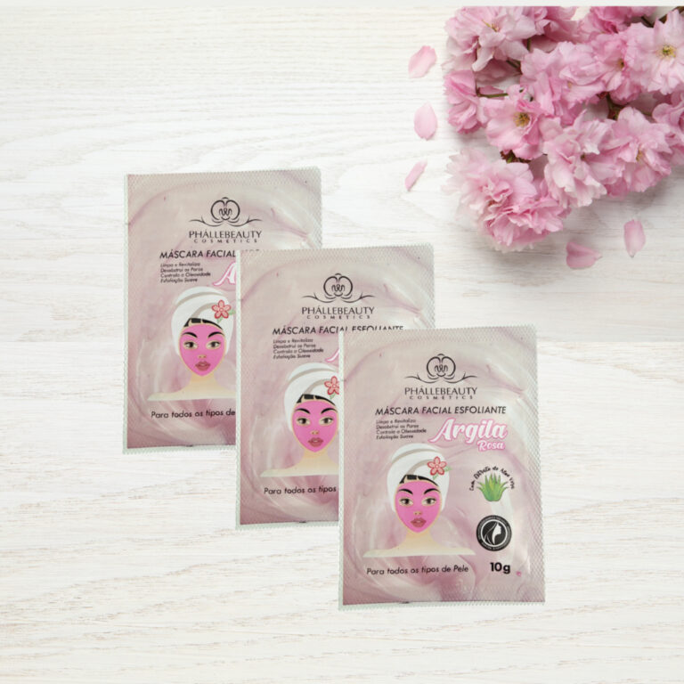 Mascara Facial Esfoliante Argila Rosa Phallebeauty