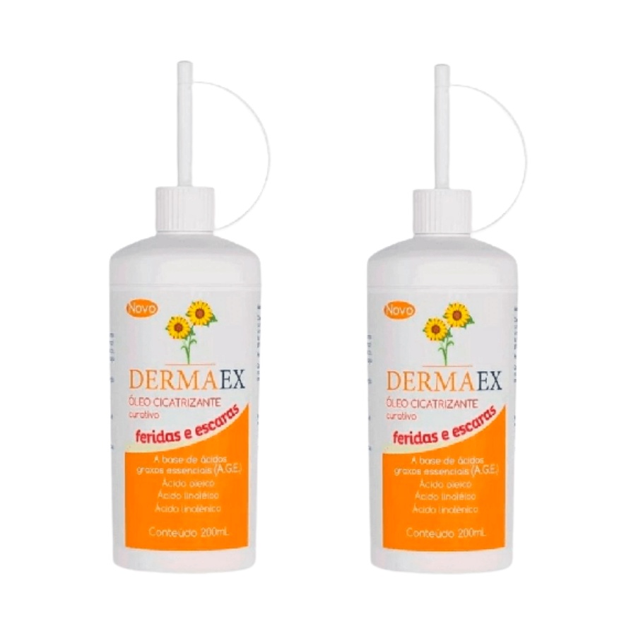 2 Óleo De Girassol Dermaex 200ml Óleo Cicatrizante