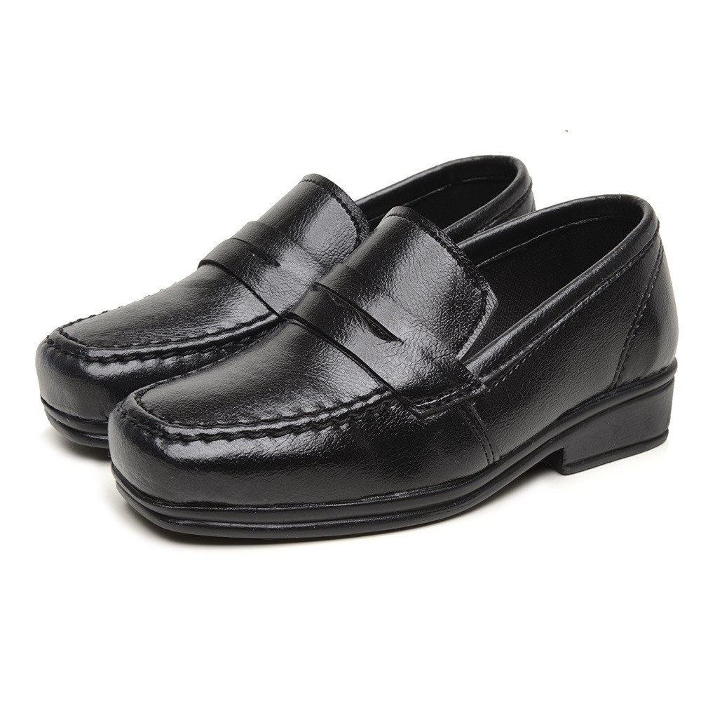 Sapato Mocassim Social Infantil Menino Calce Facil Escolar Confortavel Pajem Bico Quadrado Moderno