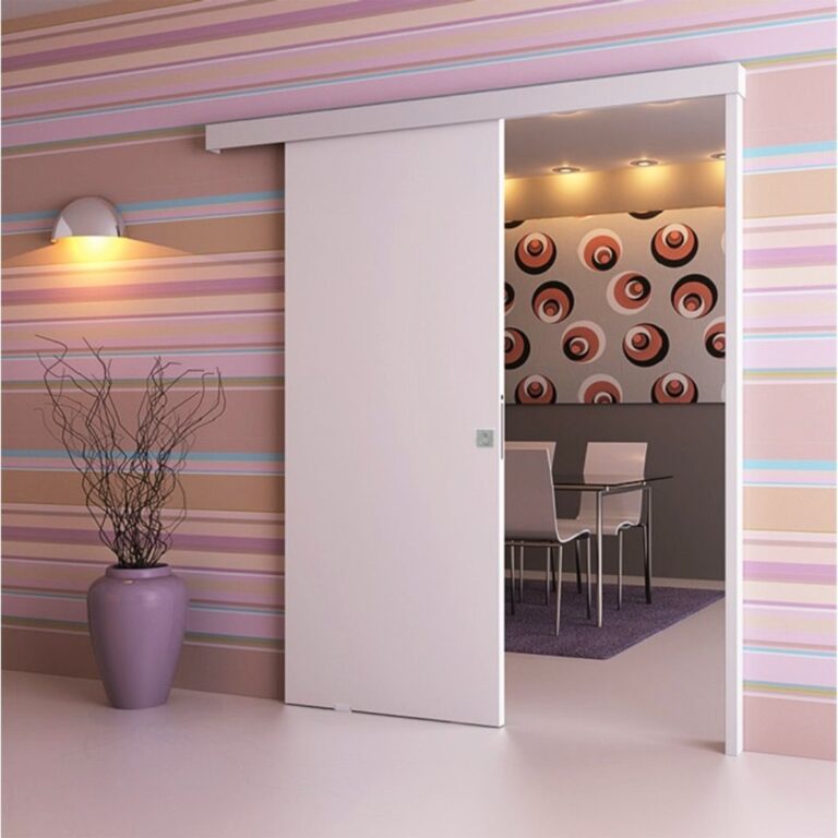 Porta de Correr de madeira Completa 210x82cm com F