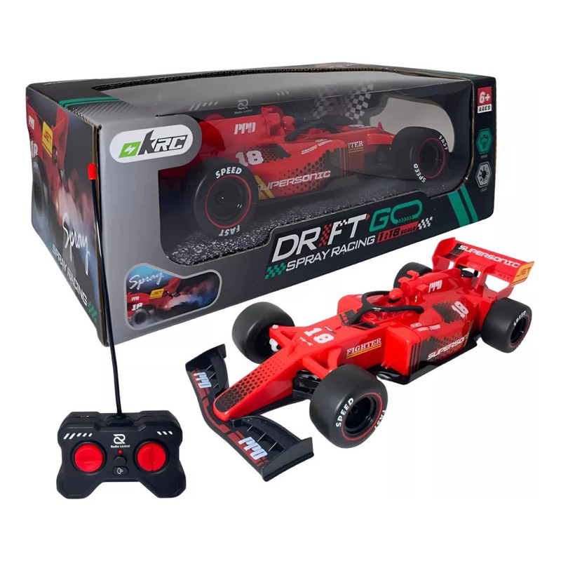 Carrinho de Controle Remoto F1 Recarregável com Drift, Fumaça e Luz LED Carro de Alta Velocidade pa