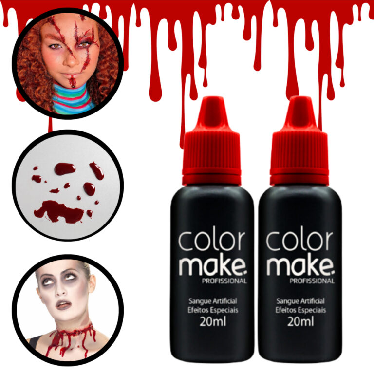 Kit 2 Un Sangue Falso Artificial Halloween Maquiag