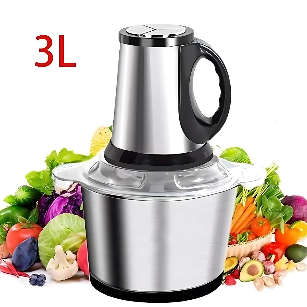Multiprocessador Triturador Alimentos Carne Elétrico Potente Cor Metal 2L OU 3L TADASHOPE