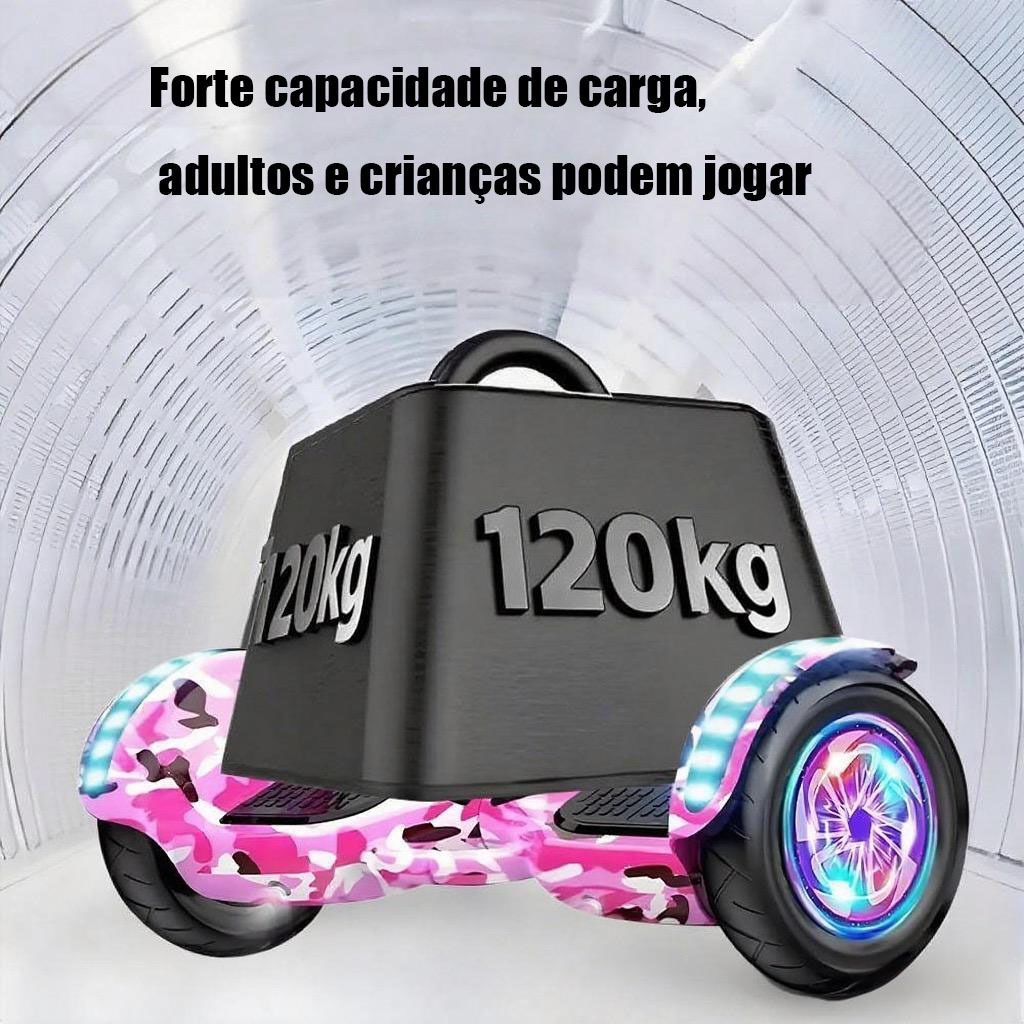 Hoverboard Overboard Skate Elétrico 6,5 Polegadas com Luz LED e Bluetooth -P10