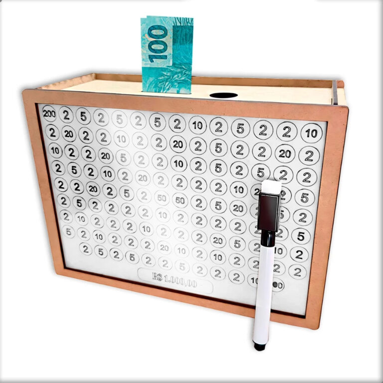 Cofre Decorativo MDF com Frente Transparente e Can